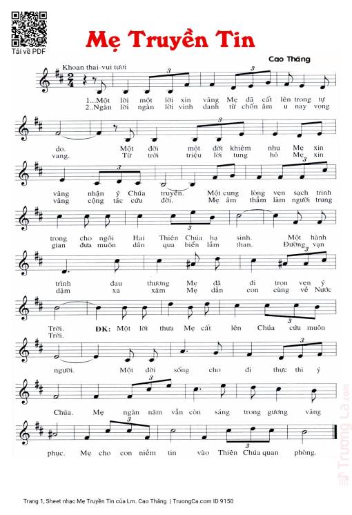 Mẹ Truyền Tin - Lm. Cao Thăng