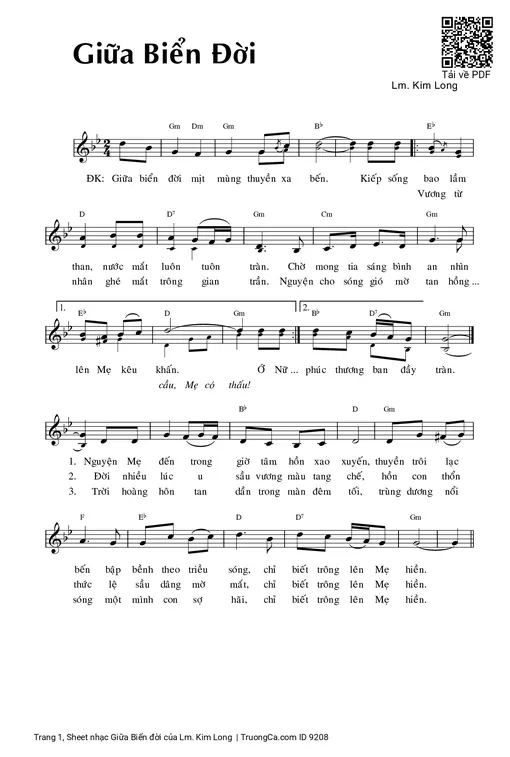 Sheet nhạc PDF bài Giữa Biển đời