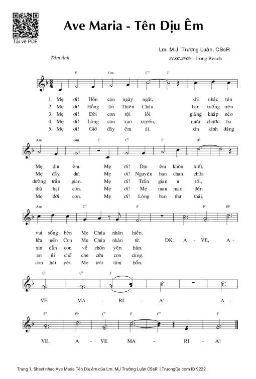 Ave Maria Tên Dịu êm