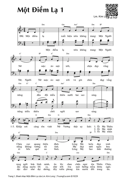 Sheet nhạc PDF bài Một điềm Lạ