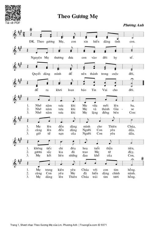 Theo Gương Mẹ - Lm. Phương Anh