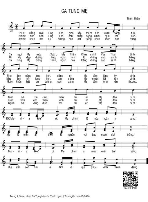 Ca Tụng Mẹ - Thiên Uyên