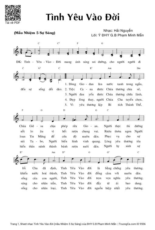 Tình Yêu Vào đời (mầu Nhiệm 5 Sự Sáng)