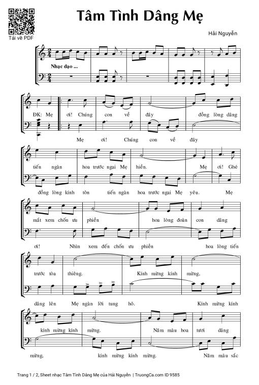 Tâm Tình Dâng Mẹ