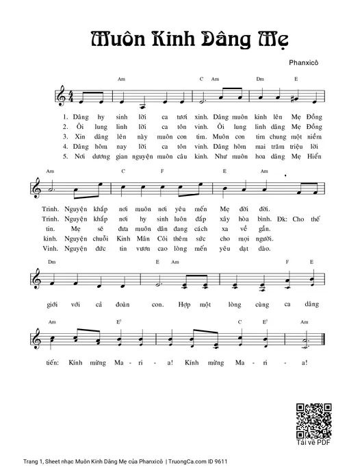 Muôn Kinh Dâng Mẹ