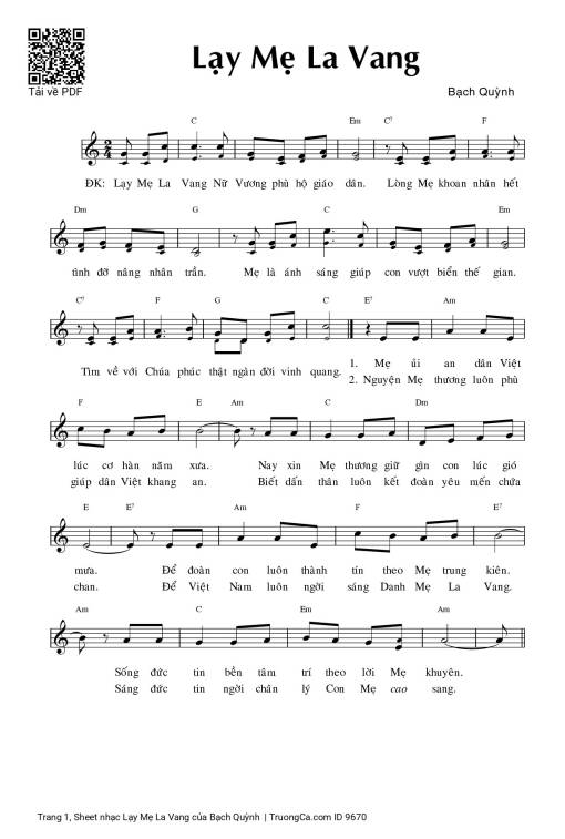 Lạy Mẹ La Vang - Bạch Quỳnh