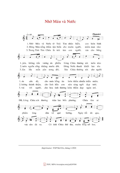 Nhờ Máu Và Nước