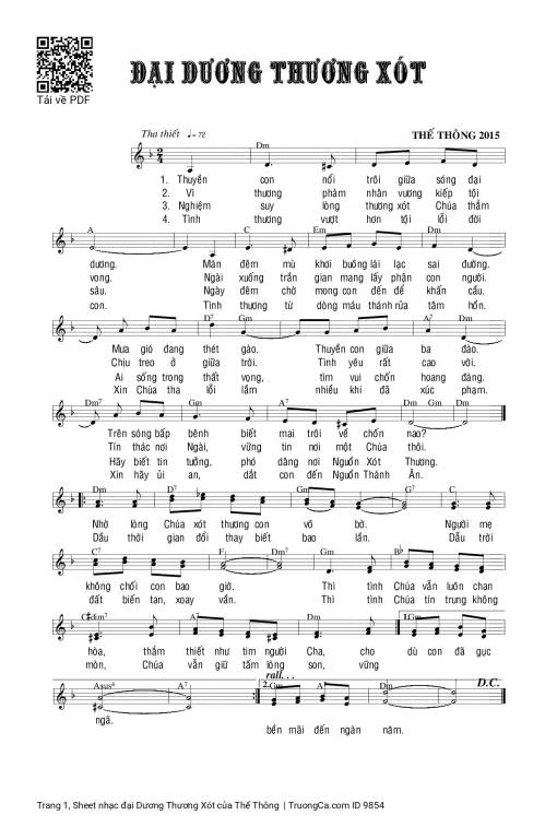 Sheet nhạc PDF bài đại Dương Thương Xót