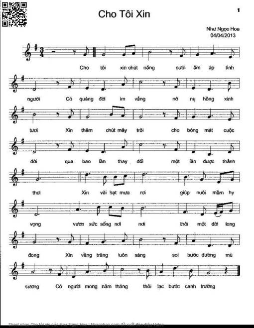 Cho tôi xin - Như Ngọc Hoa