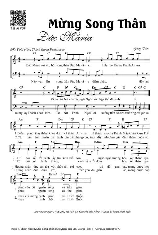 Mừng Song Thân đức Maria