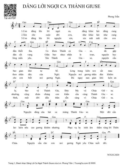 Dâng Lời Ca Ngợi Thánh Giuse